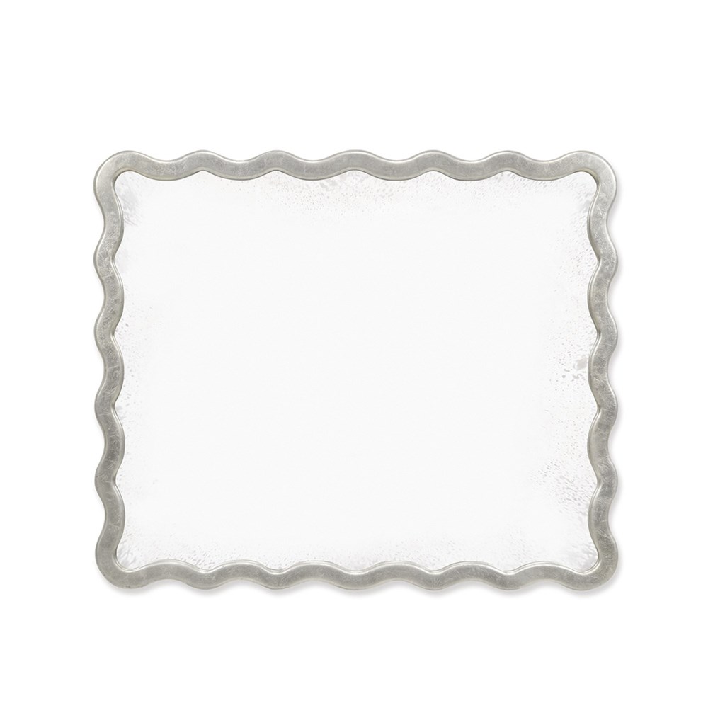 Keste Rectangular Mirror by William Yeoward in Antique Silver